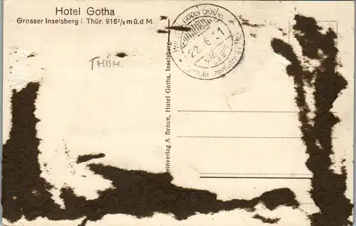 43656 - Deutschland - Grosser Inselsberg , Hotel Gotha - nicht gelaufen 1931