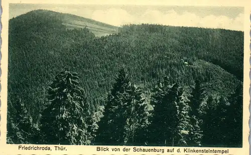 43696 - Deutschland - Friedrichroda , Blick von der Schauenburg auf den Klinkensteintempel - nicht gelaufen
