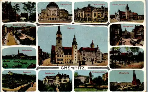 43716 - Deutschland - Chemnitz , Rosarium , Sanatorium , Körnerplatz , Königstraße , Mehrbildkarte - nicht gelaufen