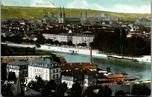43728 - Deutschland - Würzburg , Panorama - gelaufen 1913