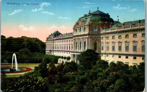 43730 - Deutschland - Würzburg , Königliche Residenz - gelaufen 1913