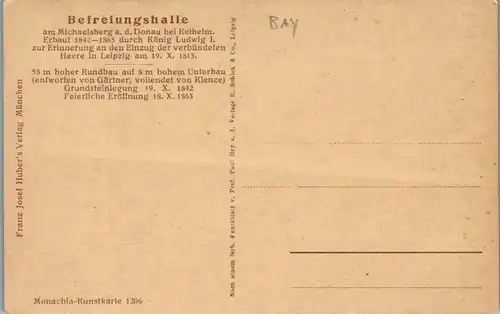 43758 - Künstlerkarte - Kelheim , Befreiungshalle am Michaelsberg a. d. Donau - nicht gelaufen