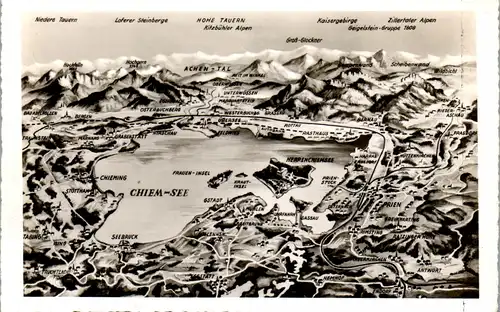 43784 - Deutschland - Chiemsee , Übersicht , Landkarte - nicht gelaufen