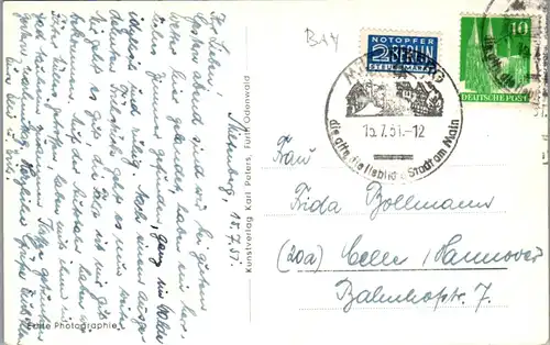 43789 - Deutschland - Miltenberg am Main , Marktplatz - gelaufen 1951