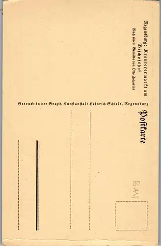 43794 - Künstlerkarte - Regensburg , Krauterermarkt am Bischofshof , Otto Zacharias - nicht gelaufen