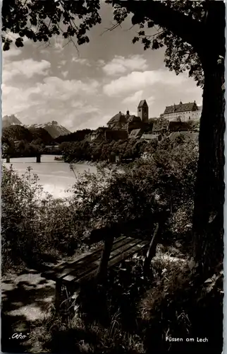43795 - Deutschland - Füssen am Lech , Allgäu , Panorama - gelaufen 1956