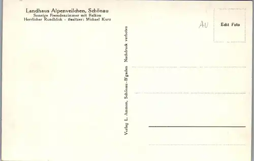 43819 - Deutschland - Schönau , Landhaus Alpenveilchen , Bes. Michael Kurz - nicht gelaufen