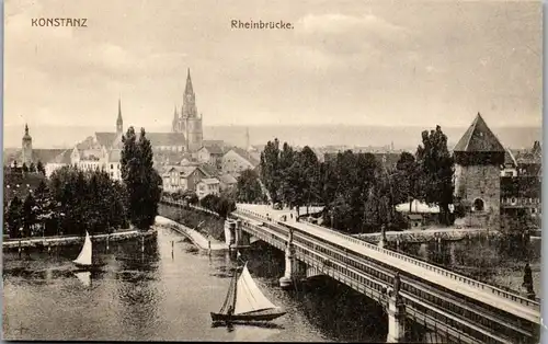 43827 - Deutschland - Konstanz , Rheinbrücke - nicht gelaufen 1916