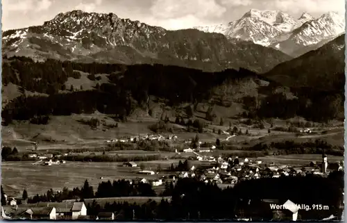 43840 - Deutschland - Wertach , Blick v. d. Ellegghöhe zum Sorgschrofen u. Gaishorn - gelaufen