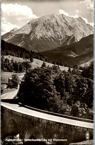 43855 - Deutschland - Berchtesgaden , Deutsche Alpenstraße , Lattenbachbrücke mit Watzmann  - nicht gelaufen