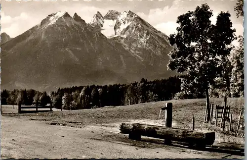 43857 - Deutschland - Berchtesgaden , Deutsche Alpenstraße Wachtelbrunnen mit Hochkalter , Blaueisgletscher