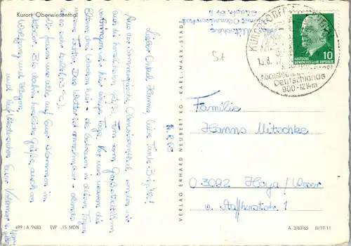 43887 - Deutschland - Oberwiesenthal , Panorama , Mehrbildkarte - gelaufen 1965