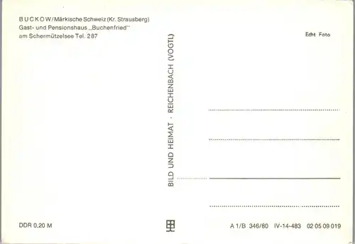 43891 - Deutschland - Buckow , Kr. Strausberg , Gast u. Pensionshaus Buchenfried am Schermützelsee