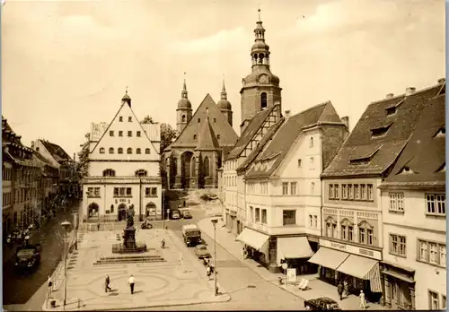 43897 - Deutschland - Eisleben , Lutherstadt , Marktplatz mit Lutherdenkmal - gelaufen 1971