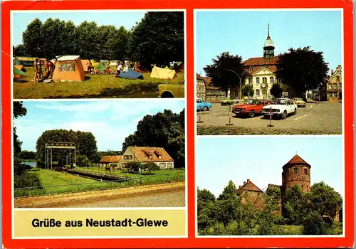 43900 - Deutschland - Neustadt Glewe , Kr. Ludwigslust , Campingplatz , An der Schleuse , Rathaus , Mehrbildkarte