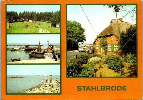 43910 - Deutschland - Stahlbrode , Reinberg , Kr. Grimmen , Campingplatz , Hafen , Hafenmole , Fischerhaus - 1985