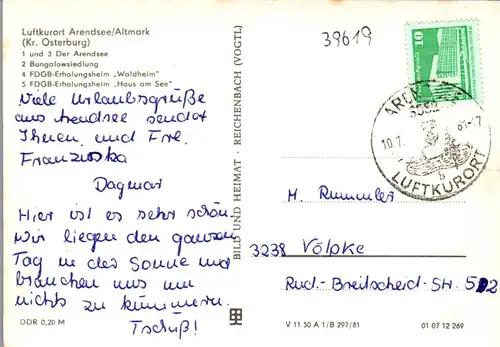 43911 - Deutschland - Arendsee , Altmark , KR. Osterburg , Bungalowsiedlung , FDGB Erholungsheim Waldheim - 1981