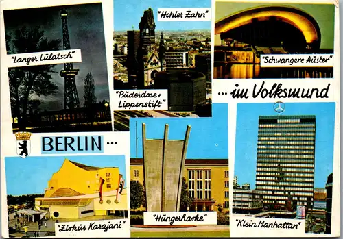43915 - Deutschland - Berlin , Klein Manhatten , Zirkus Karajani , Hungerharke , Mehrbildkarte - nicht gelaufen