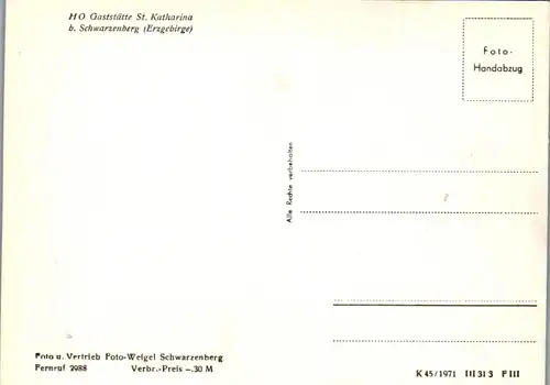 43930 - Deutschland - Schwarzenberg , HO Gaststätte St. Katharina , Erzgebirge - nicht gelaufen