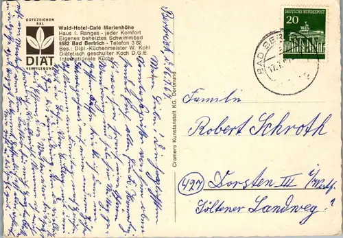 43938 - Deutschland - Bad Bertrich , Wald Hotel Cafe Marienhöhe , W. Kohl - gelaufen 1967