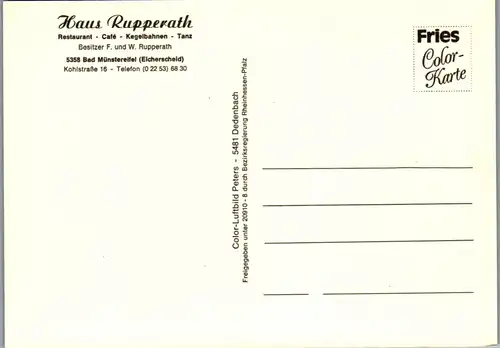 43948 - Deutschland - Eicherscheid , Eifel , Haus Rupperath , Restaurant , Cafe , Bes. F. u. W. Rupperath - n. gelaufen