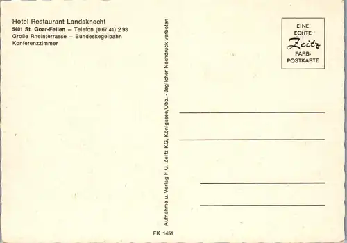 43976 - Deutschland - St. Goar Fellen , Hotel Restaurant Landsknecht - nicht gelaufen