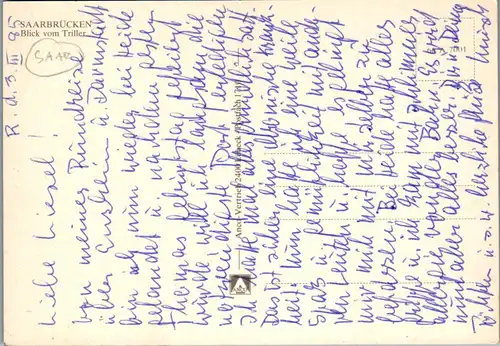 43990 - Deutschland - Saarbrücken , Blick vom Triller , Panorama - nicht gelaufen