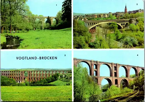 43993 - Deutschland - Vogtland , Brücken , Syratalbrücke , Görlitzschtalbrücke , Elstertalbrücke - gelaufen 1974