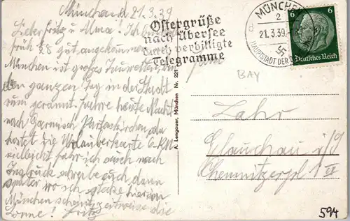 44076 - Deutschland - München , Isarpartie mit Gebirge - gelaufen 1939