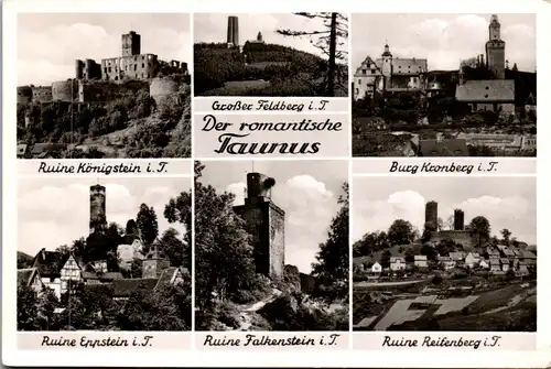 44085 - Deutschland - Taunus , Ruine Königstein , Eppstein , Kronberg , Reifenberg , Mehrbildkarte - gelaufen 1952