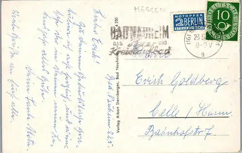 44086 - Deutschland - Bad Nauheim , Kurhaus , Trinkkuranlage , Sprudelhof , Mehrbildkarte - gelaufen 1952