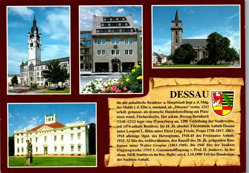 44129 - Deutschland - Dessau , Pfeiffer'sches Haus , Rathaus , St. Johannskirche , Schloß Georgium - nicht gelaufen