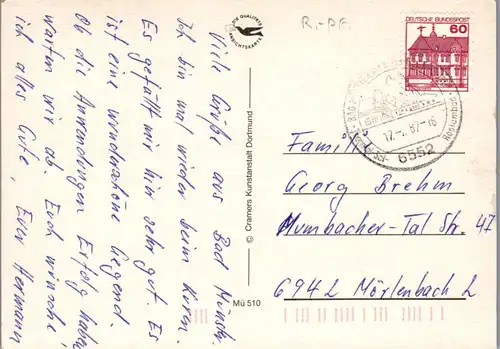 44155 - Deutschland - Bad Münster a. Stein , Ebernburg Nahe , Radon Solbad , Rotenfels , Ebernsburg - 1987