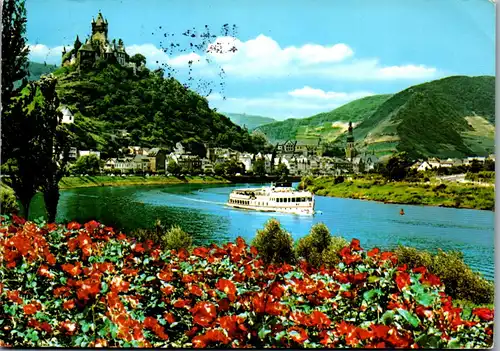 44156 - Deutschland - Cochem a. d. Mosel , Moselanlagen , Schiff - gelaufen 1977