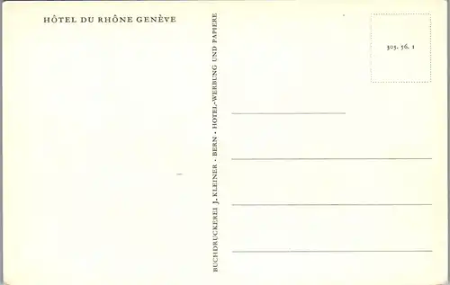 44171 - Schweiz - Genf , Hotel du Rhone - nicht gelaufen