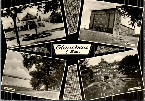 44252 - Deutschland - Glauchau , Am Stausee , Krankenhaus , Bahnhof , Bauschule - gelaufen 1965