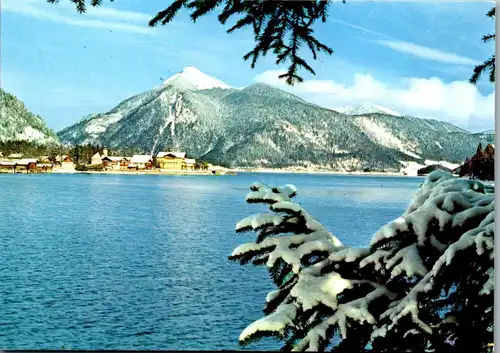 44339 - Deutschland - Walchensee , gegen Jochberg , Winterlandschaft , Panorama - gelaufen 1990