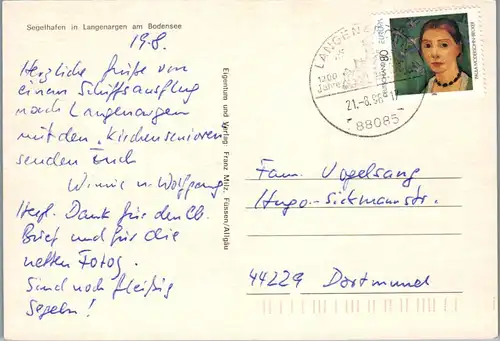 44346 - Deutschland - Langenargen , Segelhafen , Bodensee - gelaufen 1996