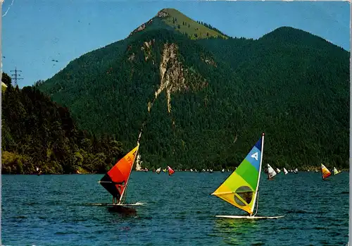 44349 - Deutschland - Walchensee , Windsurfing , gegen Jochberg - gelaufen 1991