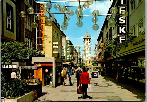 44365 - Deutschland - Darmstadt , Ernst Ludwig Strasse mit Weißem Turm - gelaufen 1985