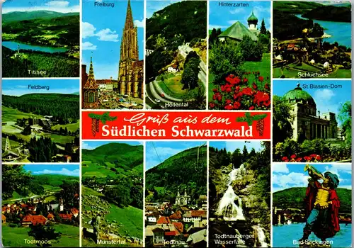 44381 - Deutschland - Schwarzwald , Todtmoos , Münstertal , Todtnau , Bad Säckingen , Mehrbildkarte - gelaufen 1991