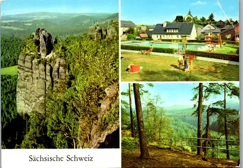 44392 - Deutschland - Sächsische Schweiz , Schrammsteinaussicht , Hinterhermsdorf , Bad , Lindigtblick - gelaufen 1981