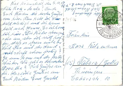 44395 - Deutschland - Bad Bramstedt , Sol u. Moorbad , Auetal , Verlobungsweg , Waldweg , Mehrbildkarte - gelaufen 1958