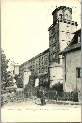 44424 - Deutschland - Würzburg , Festung Marienberg , Schottenflanke - gelaufen 1905