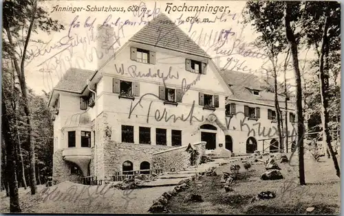 44441 - Niederösterreich - Hochanninger , Anninger Schutzhaus , Verein der Naturfreunde - gelaufen 1917