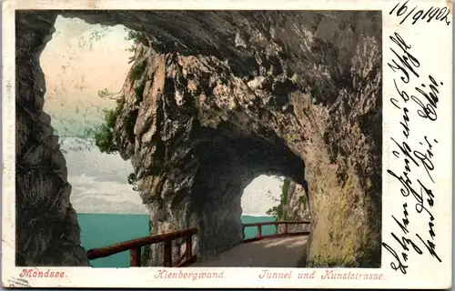 44450 - Oberösterreich - Mondsee , Kienbergwand , Tunnel und Kunststrasse - gelaufen 1902