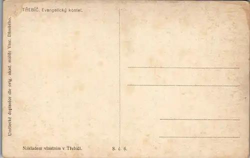 44453 - Tschechien - Trebic , Evangelicky Kostel , signiert Vinc. Dlouheho , Vincenc Dlouhy - nicht gelaufen