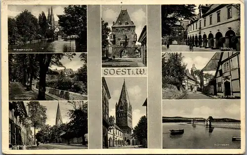 44478 - Deutschland - Soest , Wiesenkirche , Wallanlage , Möhnesee , Mehrbildkarte - gelaufen