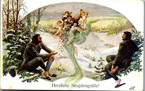 44481 - Neujahr - Herzliche Neujahrsgrüße ,  - gelaufen