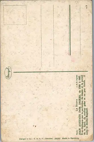 44488 - Künstlerkarte - La Source , Jean Auguste Dom Ingres , Künstlerischer Akt - nicht gelaufen